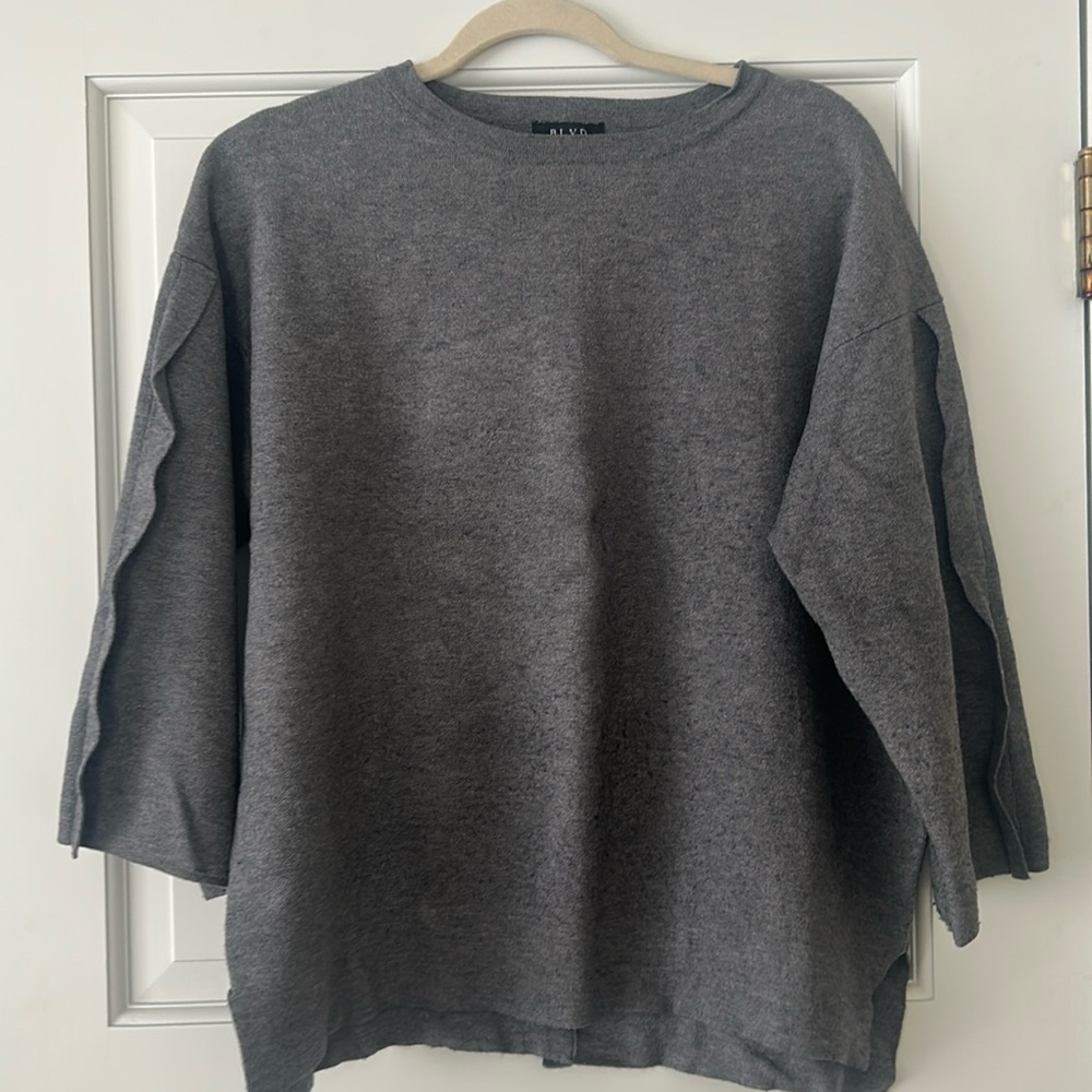 Gray knit sweater